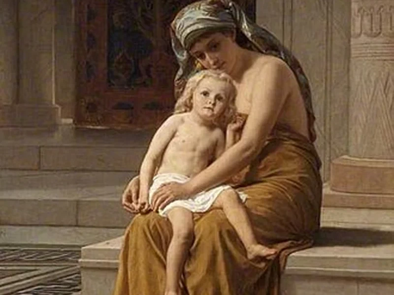 1822-Frederick Goodall - Donna e bambino egiziani - Galleria d'arte Russell-Cotes